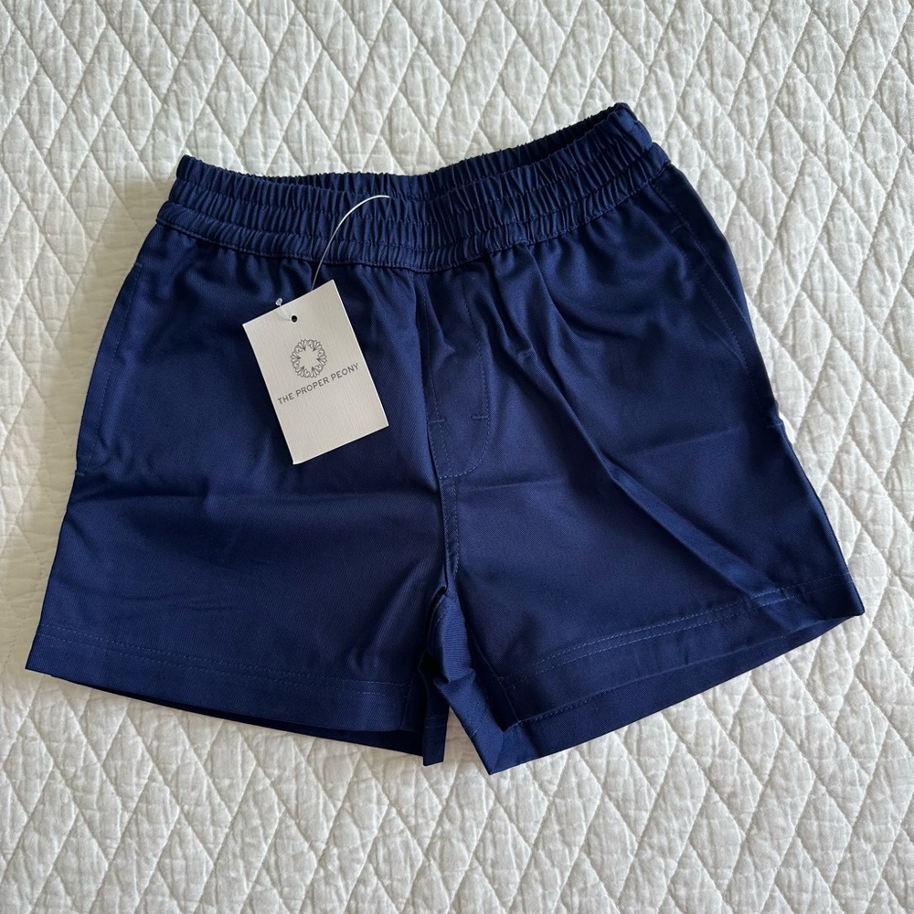 NWT The Proper Peony, elastic waist, navy shorts, size 5